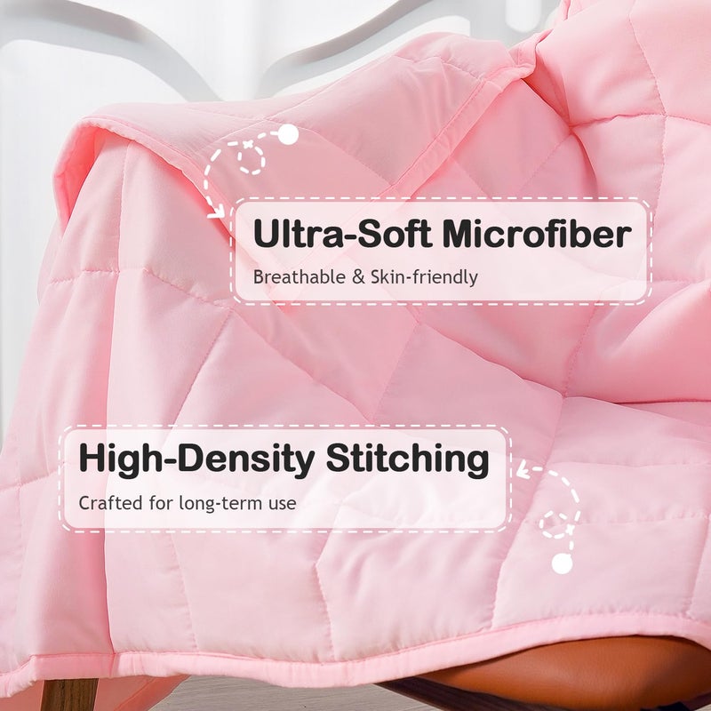 Kivik Weighted Blanket 5 lbs  Small Weighted Blanket 5 Pounds  Mini Heavy Blanket Thorw  Breathable Cooling & Warm Blankets  Machine Washable  36x48 Inches Pink - Image 4