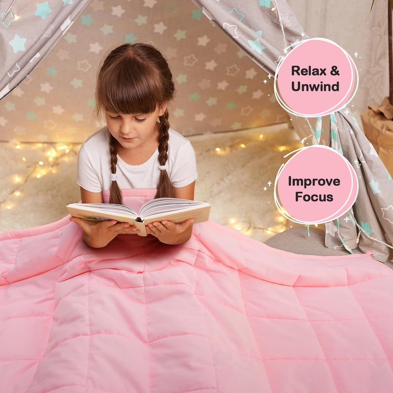 Kivik Weighted Blanket 5 lbs  Small Weighted Blanket 5 Pounds  Mini Heavy Blanket Thorw  Breathable Cooling & Warm Blankets  Machine Washable  36x48 Inches Pink - Image 3