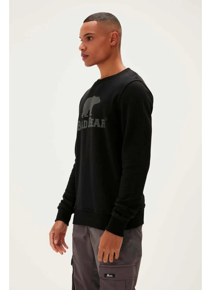 باد بير Logo Crewneck Men's Sweatshirt 22.02.12.007MIDNIGHT