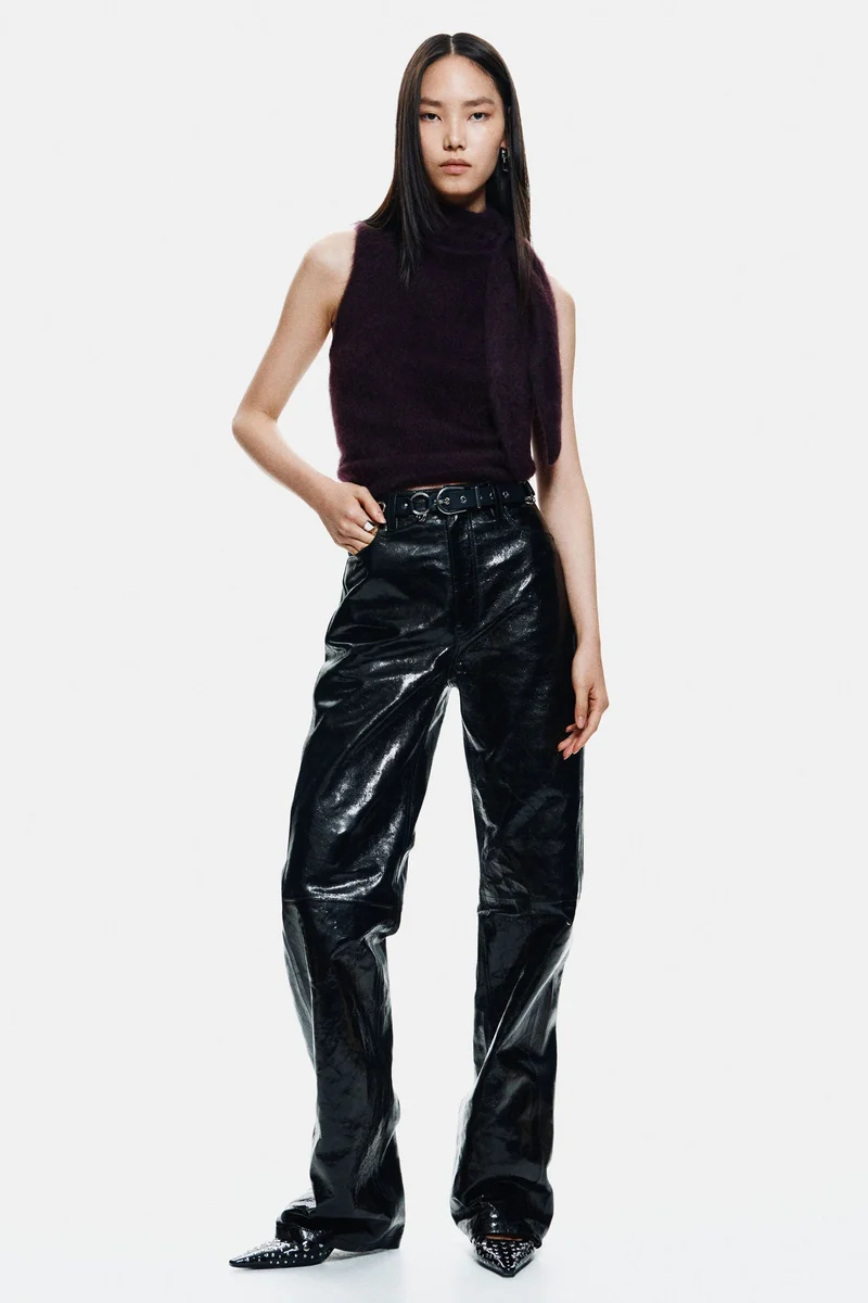 H&M Mohair-blend scarf-collar top