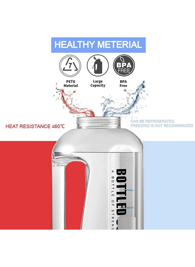 Drofail 2.5 Liter Motivational Sports Gym Bottle Daily water intake with Time Markings BPA-Free. Leak proof For adults For Gym, Travel And office - (White) - Image 5