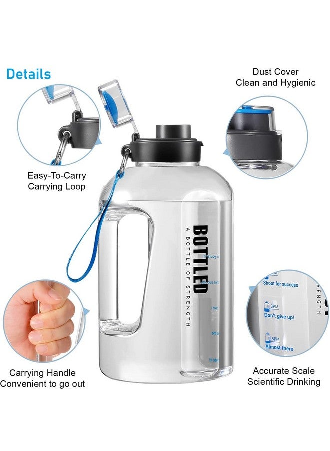 Drofail 2.5 Liter Motivational Sports Gym Bottle Daily water intake with Time Markings BPA-Free. Leak proof For adults For Gym, Travel And office - (White) - Image 4