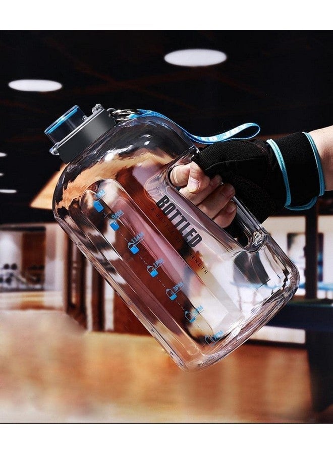 Drofail 2.5 Liter Motivational Sports Gym Bottle Daily water intake with Time Markings BPA-Free. Leak proof For adults For Gym, Travel And office - (White) - Image 1