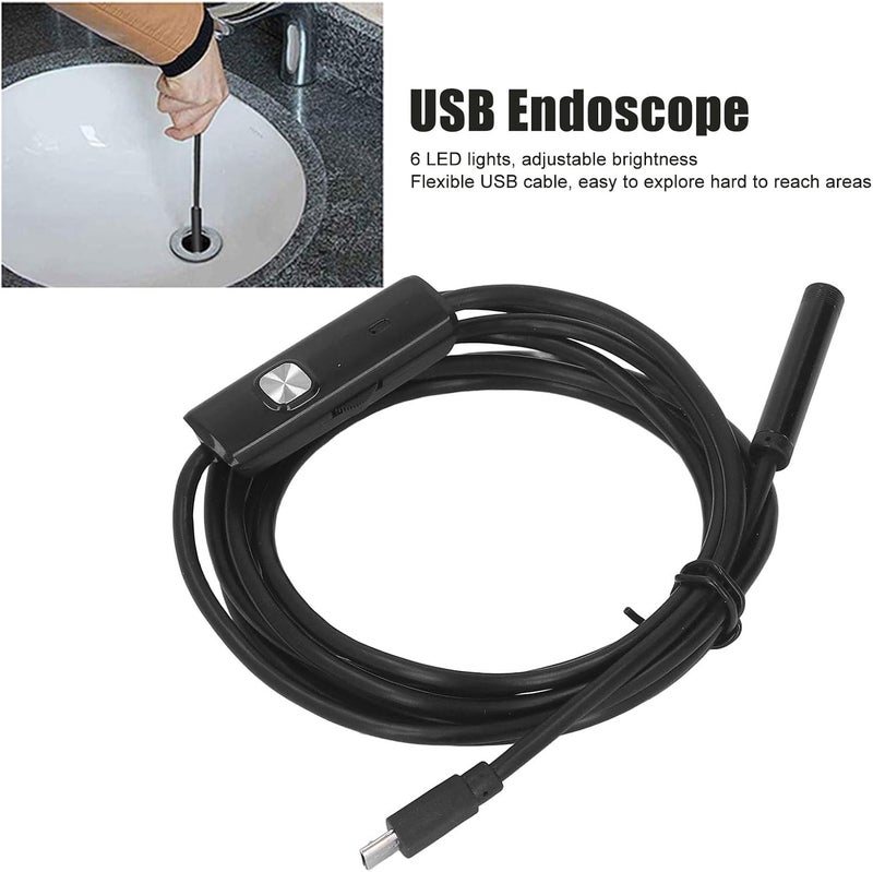 Industrial USB Endoscope with 7 mm Probe and 6 LED Lights - 0.3 MP Inspection Camera - Compatible with Android and Computer - IP67 Water Pipe Camera for Car Engines and (1M) - Image 4