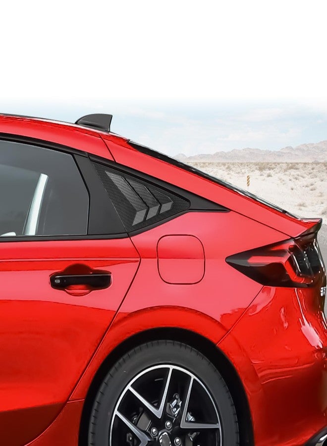 CKE Hatchback Compatible with Honda Civic 2025 2024 2023 2022 Accessories Sport Car Exterior Rear Side Window Louvers Air Vent Scoop Shades Cover Blinds -Carbon Fiber Style - Image 5