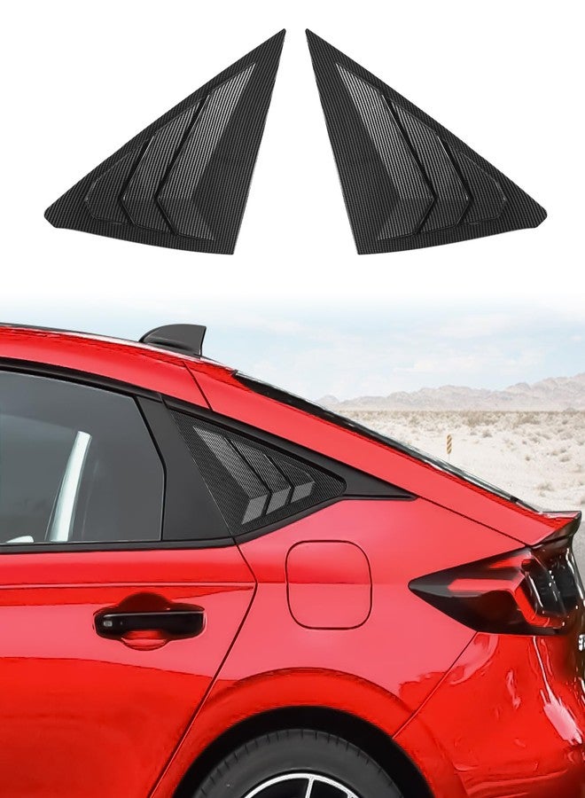 CKE Hatchback Compatible with Honda Civic 2025 2024 2023 2022 Accessories Sport Car Exterior Rear Side Window Louvers Air Vent Scoop Shades Cover Blinds -Carbon Fiber Style - Image 1
