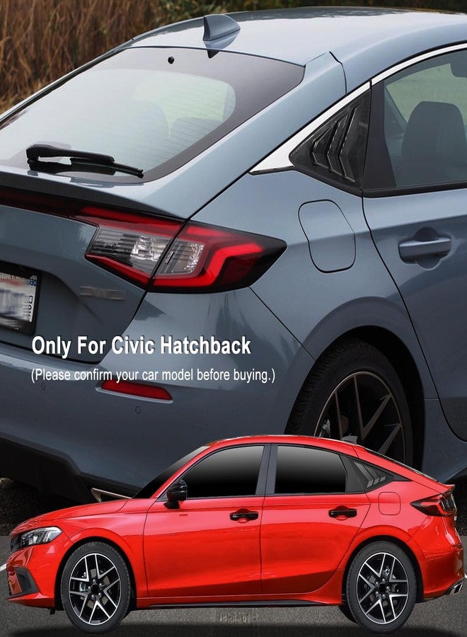 CKE Hatchback Compatible with Honda Civic 2025 2024 2023 2022 Accessories Sport Car Exterior Rear Side Window Louvers Air Vent Scoop Shades Cover Blinds -Carbon Fiber Style - Image 2