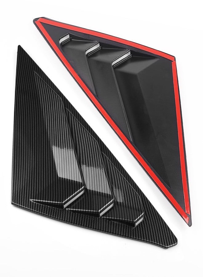 CKE Hatchback Compatible with Honda Civic 2025 2024 2023 2022 Accessories Sport Car Exterior Rear Side Window Louvers Air Vent Scoop Shades Cover Blinds -Carbon Fiber Style - Image 3