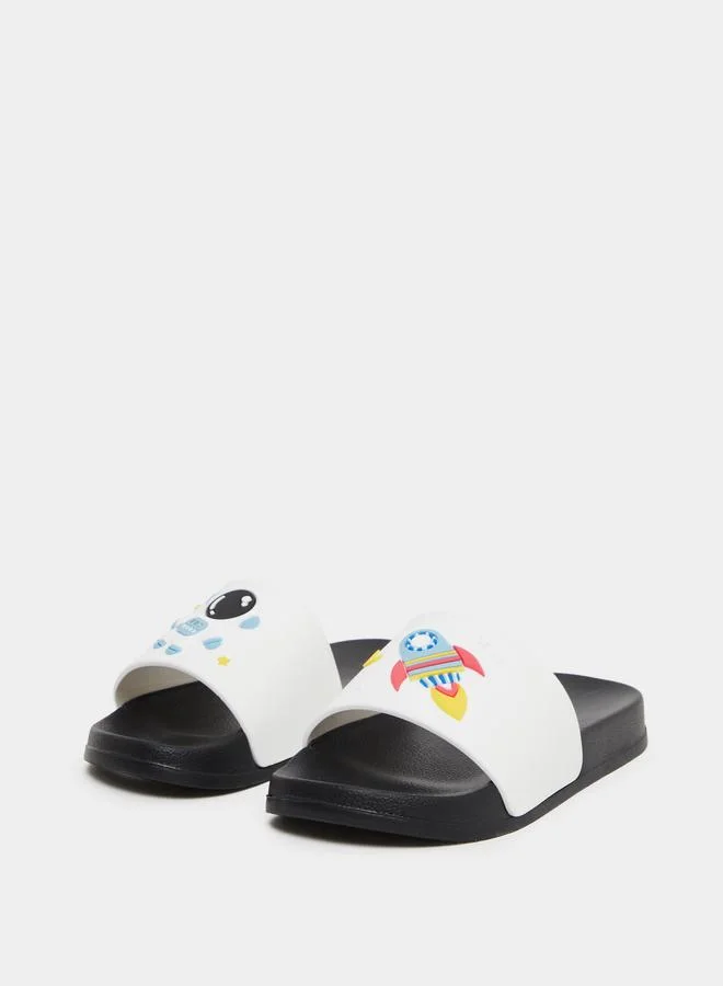 تايك تو Take Two Graphic Print Slip On Slippers