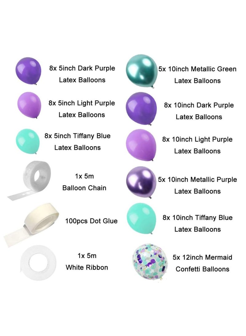 Mermaid Party Decorations for Girls Mermaid Party Supplies Mermaid Banner Mermaid Foil Balloons Latex Garland & Arch Kit Paper Tassel Cake Toppers Under The Sea - Image 3