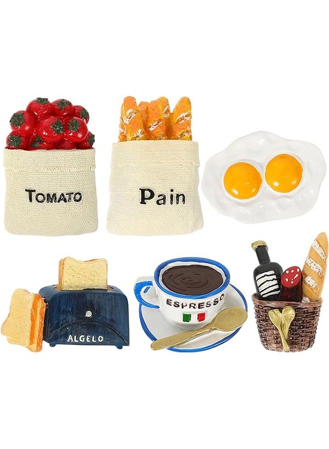 6 Pcs Food Fridge Magnet, Magnetic Resin Fridge Magnets, Novelty Refrigerator Magnets 3D Creative Magnet Stickers for Kitchen Whiteboard Decoration - Image 1