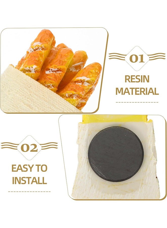 6 Pcs Food Fridge Magnet, Magnetic Resin Fridge Magnets, Novelty Refrigerator Magnets 3D Creative Magnet Stickers for Kitchen Whiteboard Decoration - Image 2