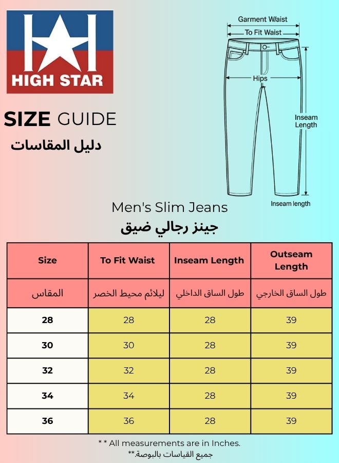 HIGH STAR Men Black Slim Fit Mid-Rise Clean Look Stretchable Jeans