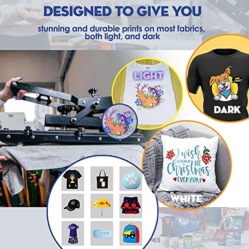 CIS Inks Cisinks Premium DTF Transfer Film 13"x19" - A3 plus Hot/Cold Peel 100 Sheets Matte Clear PreTreat PET Heat Transfer Paper for DIY Direct Print on All Fabric and Colors T-Shirts Textile - Image 4