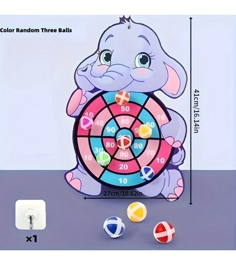 Purple Elephant Sticky Ball Throwing Game 5 Balls Interactive Family Fun Computational Toy Indoor Outdoor Entertainment Enhance Coordination - Image 2