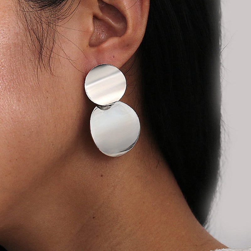 LANCHARMED 6 Pairs Silver Statement Earrings Set for Women Hypoallergenic Big Drop Dangle Earrings Large Silver Geometric Dangle Earring for Jewelry - Image 3