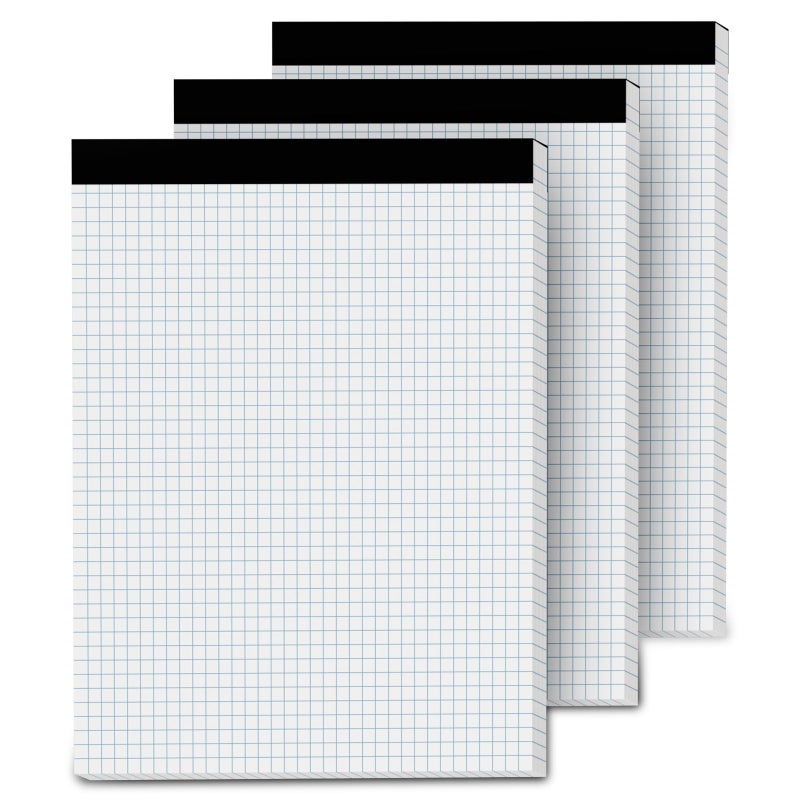 Aidunmis Graph Paper Pads 8.5 x 11, 4x4 Quad Ruled, 3 Pack Grid Paper Pad 8.5 x 11, 30 Sheets Perforated Blueprint Quadrille Letter Size Graphing Notebook for Drafting, Drawing, Engineering - Image 1