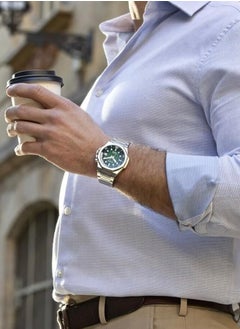 CITIZEN Series 8 890 Mechanical Mens Watch NB6060-58X – Octagonal Silver-Tone Stainless Steel Case, Textured Green Dial with Rotating Inner Dive Bezel, 42.6mm, 200M WR, Calibre 9051  - Image 2