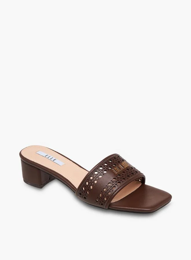 Elle Women Buckle Accent Block Heel Sandals