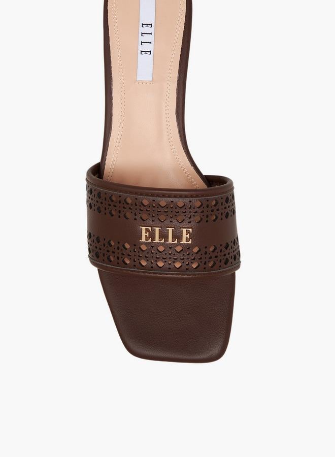 ELLE Women Buckle Accent Block Heel Sandals - Image 4