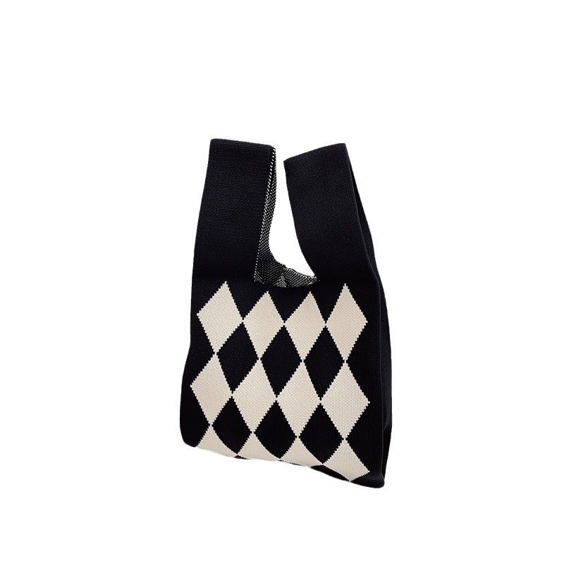 Korean New Girl'S Multi-Color Knitted Portable Shoulder Bag All-Match Fashionable Distinctive Rest Trendy Bag Crossbody Bag - Image 3