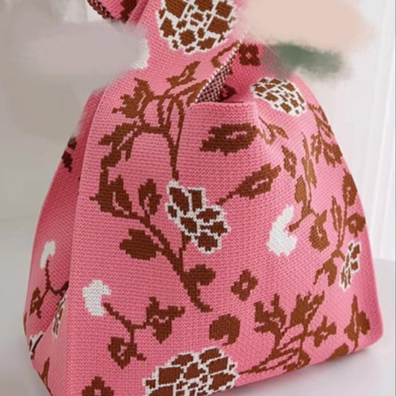 Korean New Girl'S Multi-Color Knitted Portable Shoulder Bag All-Match Fashionable Distinctive Rest Trendy Bag Crossbody Bag - Image 2