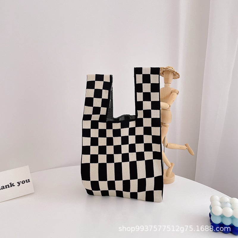 Korean New Girl'S Multi-Color Knitted Portable Shoulder Bag All-Match Fashionable Distinctive Rest Trendy Bag Crossbody Bag - Image 1