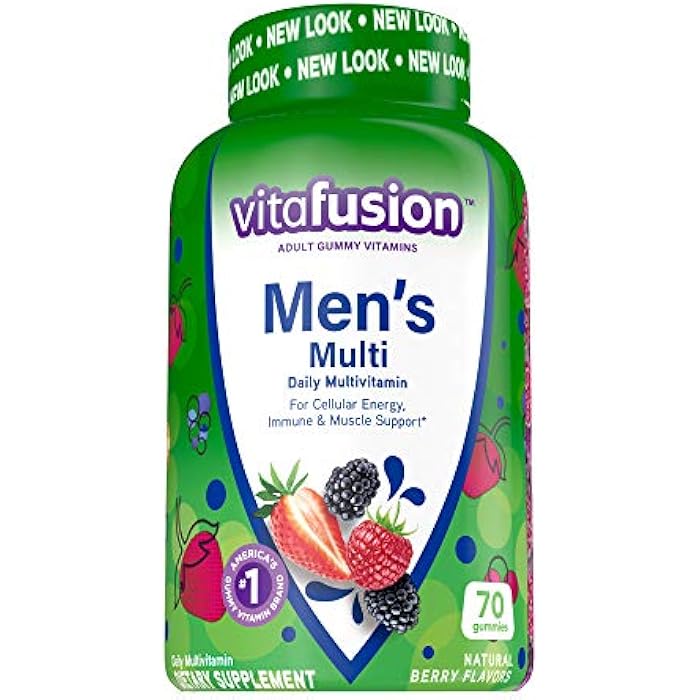 Vitafusion فيتافيوجن فيتامينات جومي للرجال، فواكه، 70 حبة - Image 1