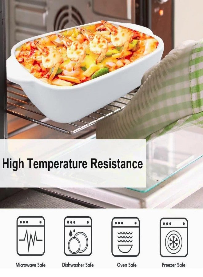 Turbid Set of 1 Pink Small Ceramics Baking Dishes with Handle Rectangular Casserole Dish for Oven Ceramic Baking Pan Lasagna Casserole Pan Individual Bakeware 9x5 inch - Image 4