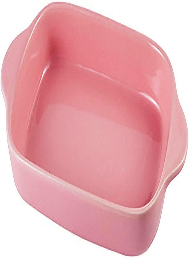 Turbid Set of 1 Pink Small Ceramics Baking Dishes with Handle Rectangular Casserole Dish for Oven Ceramic Baking Pan Lasagna Casserole Pan Individual Bakeware 9x5 inch - Image 1