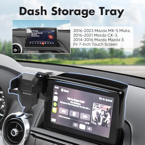 FIILINES Phone Holder for Mazda MX5 Miata 20162023CX3 20162021Mazda 3 20142016 Fit 7 Screen Phone Mount with Dash Organizer for CX3 Accessories 360 Degree Rotation Dash Mount - Image 3
