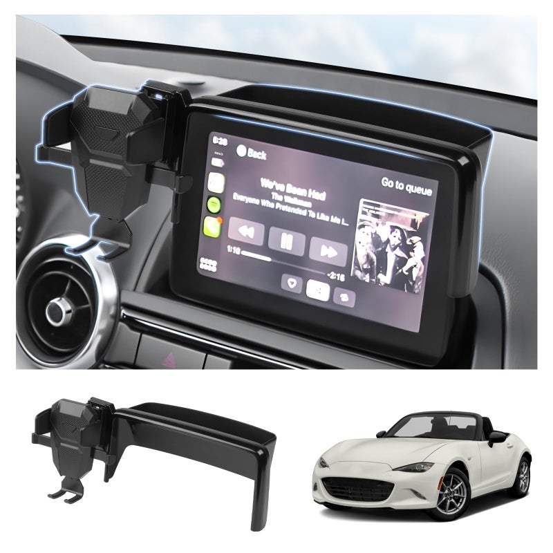 FIILINES Phone Holder for Mazda MX5 Miata 20162023CX3 20162021Mazda 3 20142016 Fit 7 Screen Phone Mount with Dash Organizer for CX3 Accessories 360 Degree Rotation Dash Mount - Image 2