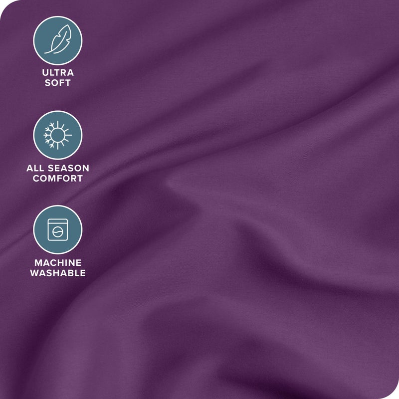 Bare Home Bare Home Queen Fitted Sheet - Extra Deep Pocket Fitted Sheet - Premium 1800 Microfiber - Ultra-Soft Wrinkle Free - Queen Deep Pocket Bottom Sheets (Queen - 11"" to 22"" Pocket  Plum)  - Image 2