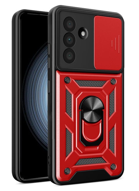 Case Cover Shockproof Protective Case with Camera Protection and Metal Ring Compatible with   Samsung Galaxy A36 (Red)