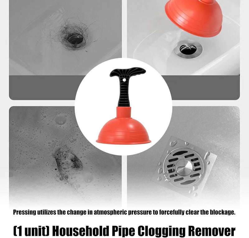 Ergonomic Grip Small Drain Plunger with Heavy Duty Rubber Cup for Powerful Suction Unclog Slow Drains in Kitchens Bathrooms Compact Size Heavy Duty - Image 2