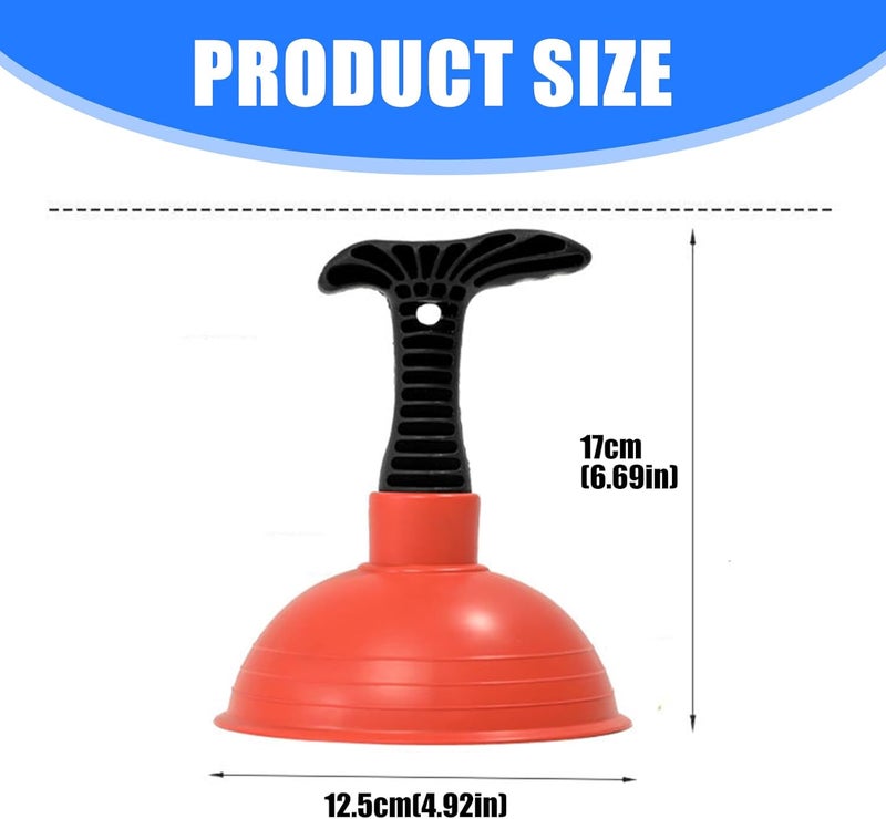 Ergonomic Grip Small Drain Plunger with Heavy Duty Rubber Cup for Powerful Suction Unclog Slow Drains in Kitchens Bathrooms Compact Size Heavy Duty - Image 4
