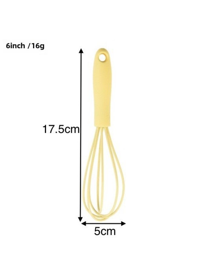 6 Inch Mini Children's Special Egg Beater Cream Egg Mixer Food Grade Silicone Baking Tools In Stock-Color:Yellow  - Image 1