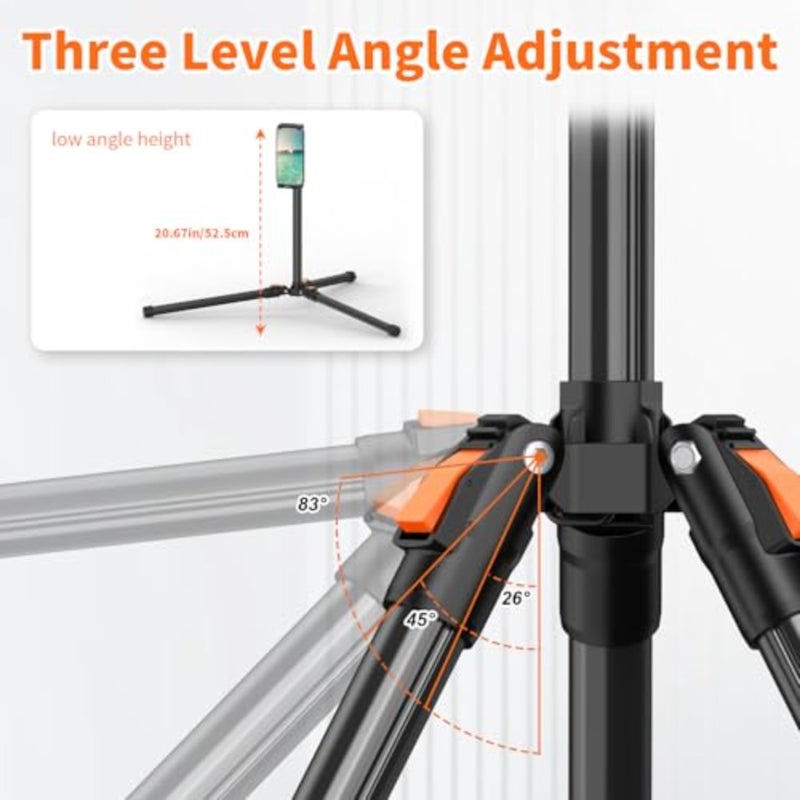 72in Tablet Floor Stand Tripod, Tablet Stand Floor with 360° Ball Head, Height Adjustable Floor Stand Holder with Case, Sheet Music Stand for iPad/iPhone/Kindle and All 4.7-13" Devices - Image 4