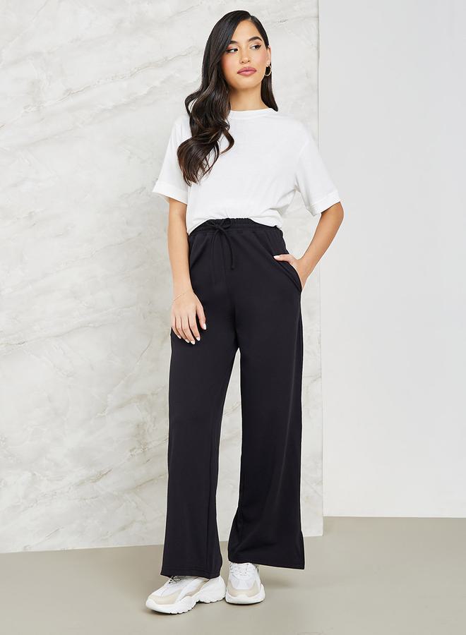 Styli Wide Leg Jogger Pants with Side Slit for Women Casual Everyday Wear Comfortable Loose Fit Trousers - Image 2