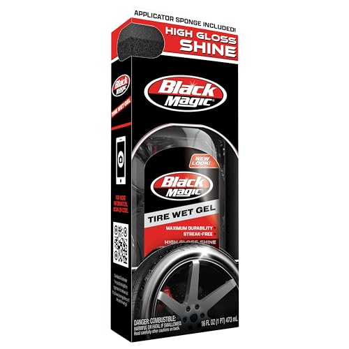 Black Magic 5072647 Tire Wet Gel 16 oz  Thick Clinging Formula Sticks to Tires to Produce Minimal Sling and a Glossy Shine - Image 1