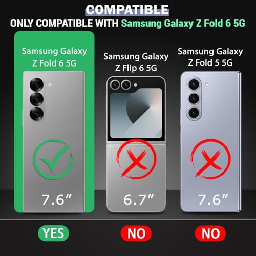 Casotec Clear Case, Magnetic Case with Built-in Magnets Compatible with MagSafe, Crystal Transparent Slim PC & TPU Cover for Samsung Galaxy Z Fold6 5G - Transparent - Image 2