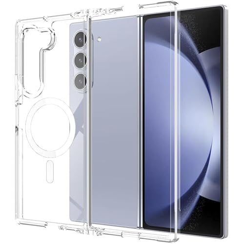 Casotec Clear Case, Magnetic Case with Built-in Magnets Compatible with MagSafe, Crystal Transparent Slim PC & TPU Cover for Samsung Galaxy Z Fold6 5G - Transparent - Image 1