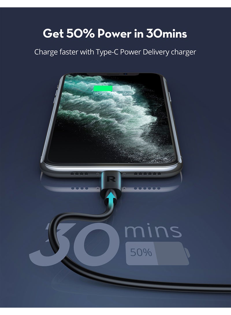 RAVPOWER RP-CB1016 TypeC-Lightning Cable 1M TPE Black - Image 1