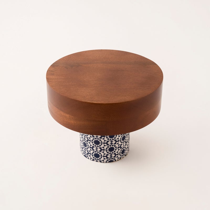 La Mesa Bahja multi color wood cake stand 25*25*20 cm - Image 2