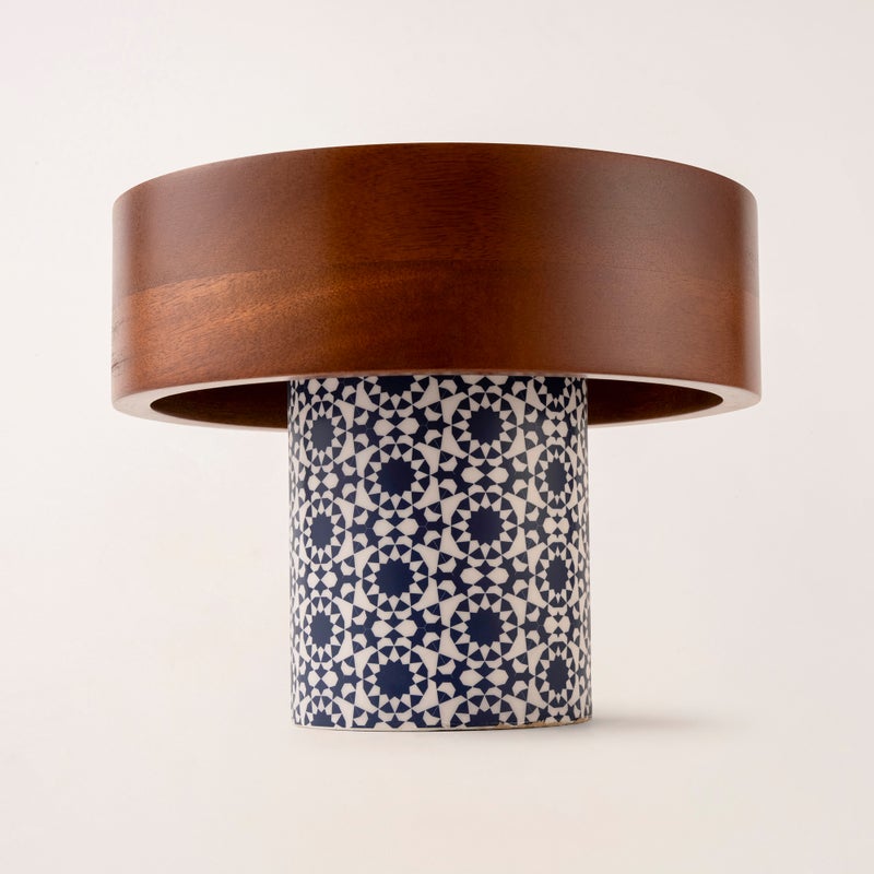 La Mesa Bahja multi color wood cake stand 25*25*20 cm - Image 3