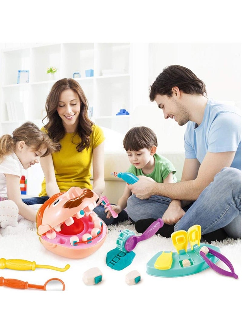 SOLARAE Play Dough Dentist Set Doctor Drill and Fill Playset Retro Playdough Creation with Moulds Models Kids Gift - Image 4