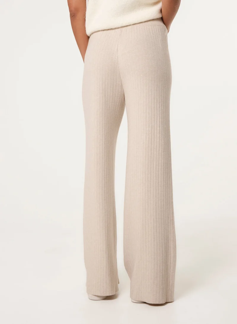 بلو فانيلا Ribbed Wide Leg Trousers