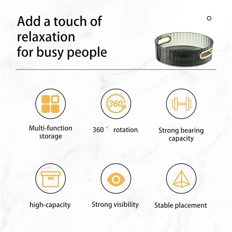 ELEPHYN Multi-Purpose Rotating Round Organiser Tray | Multi-Function Storage Rotating Tray | Cosmetics Organizer | Toiletries Storage Holder |Green - Image 5