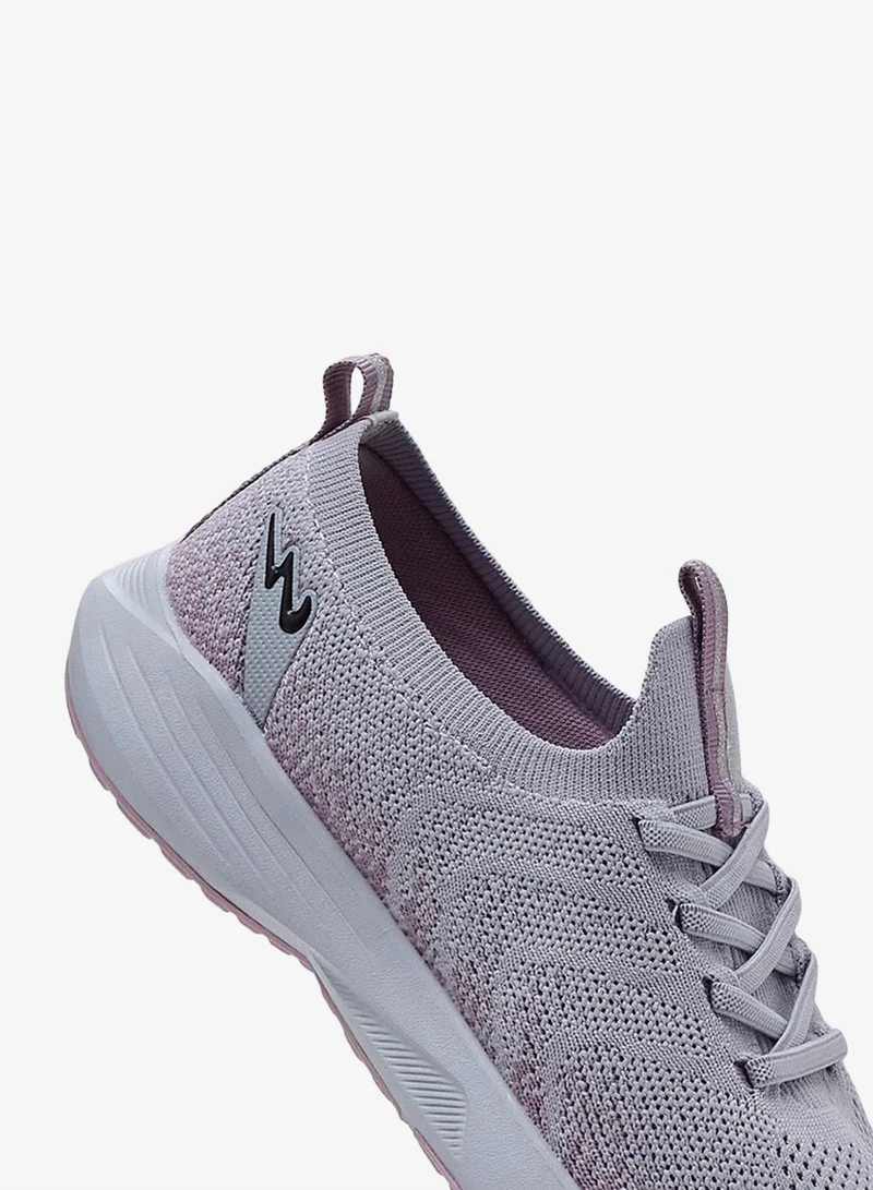 CAMPUS L.Gry/Lavender Women’s Lavender Comfort Sneakers – Stylish Knit Pattern Shoes with Pop of Pink Accent for Women | Best Price UAE