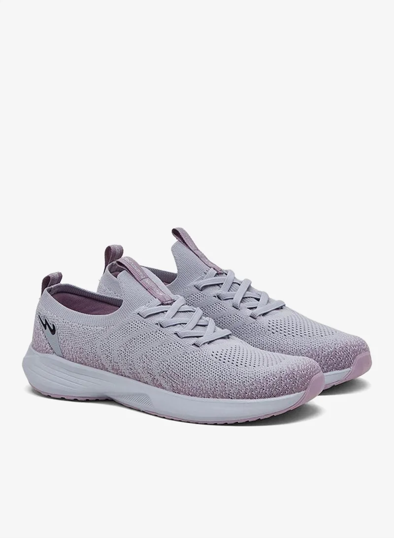 CAMPUS L.Gry/Lavender Women’s Lavender Comfort Sneakers – Stylish Knit Pattern Shoes with Pop of Pink Accent for Women | Best Price UAE